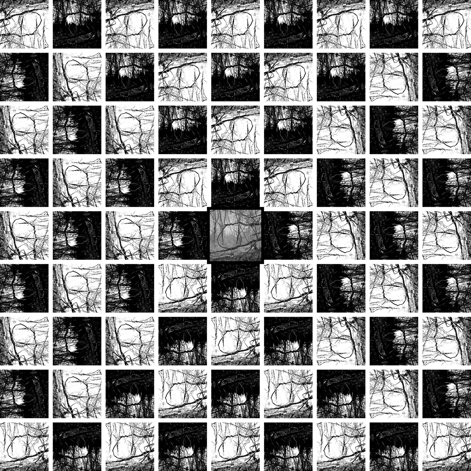 B&W image of full Nigredo grid image.